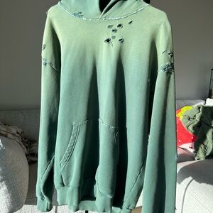 Warren Lotas Distressed Green Hoodie